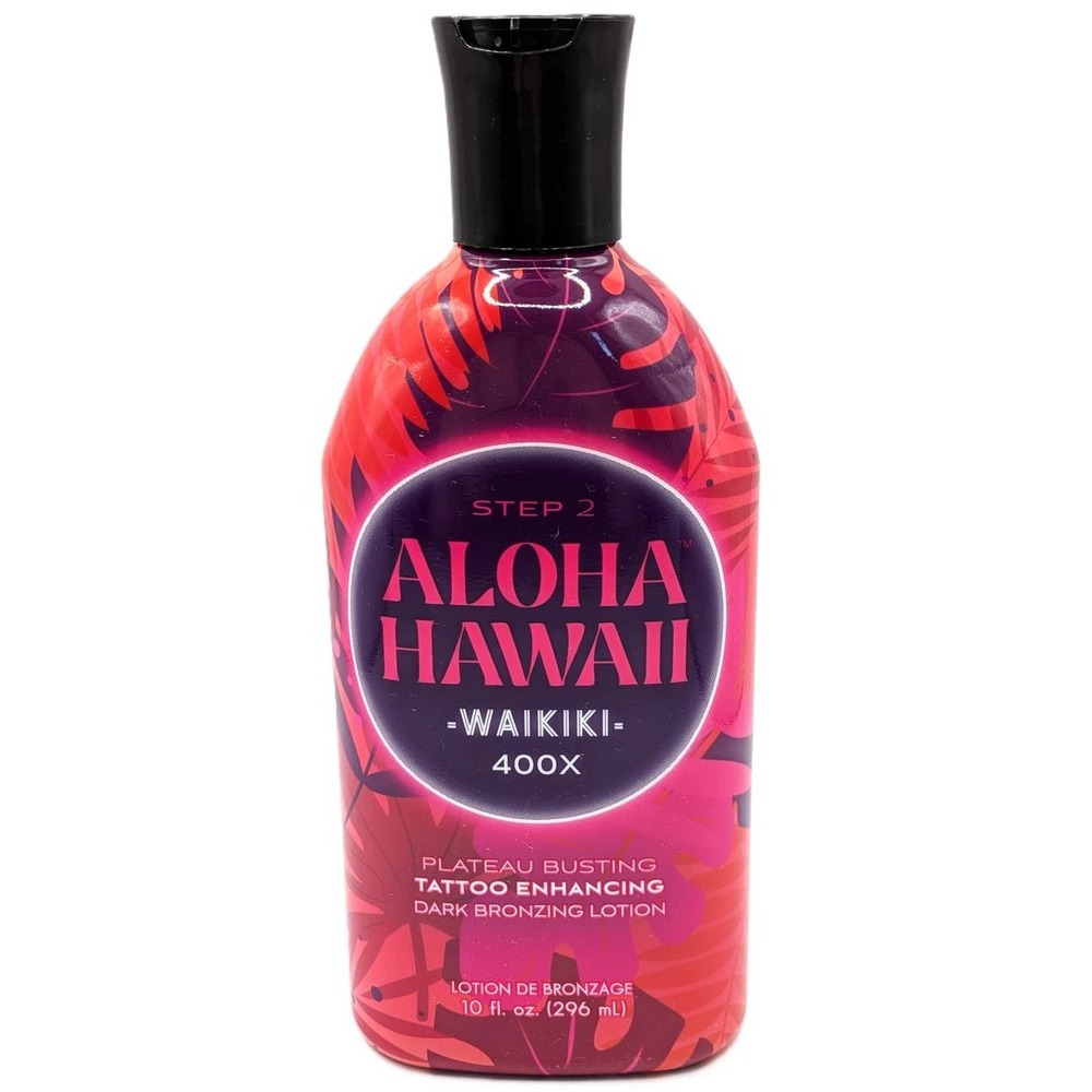 Aloha Hawaii Waikiki 400X Dark Bronzing Lotion Tattoo Enhancing 10oz Step 2